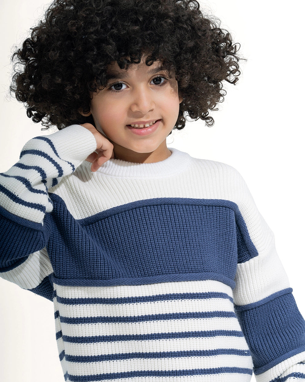 Nautical Stripe Color-Block Knit Pullover