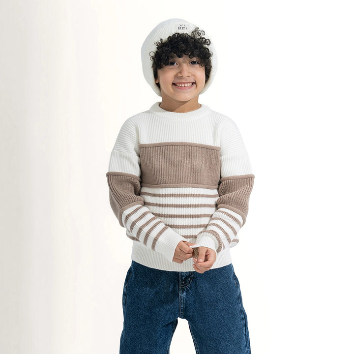 Nautical Stripe Color-Block Knit Pullover