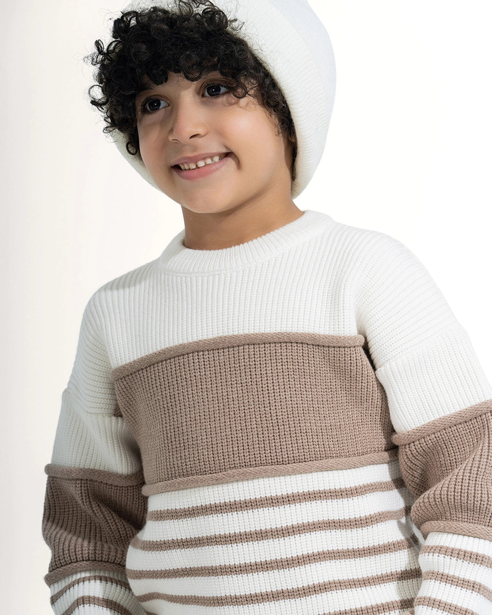 Nautical Stripe Color-Block Knit Pullover