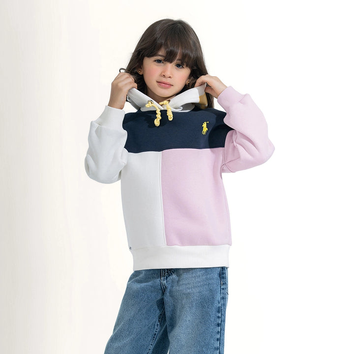 Three-Color Block Panel Hoodie