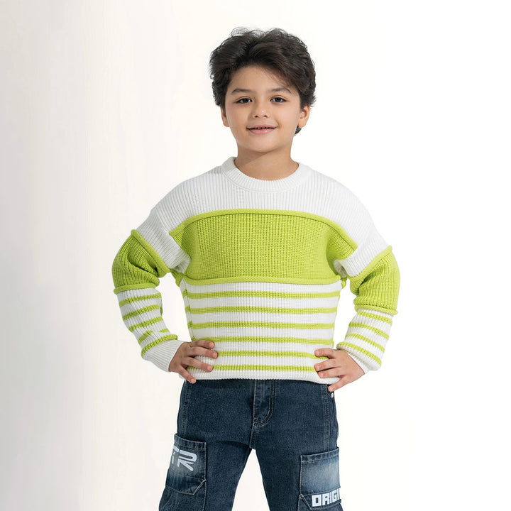 Nautical Stripe Color-Block Knit Pullover