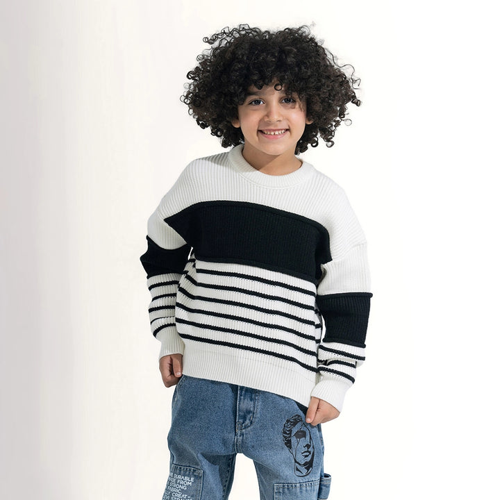 Nautical Stripe Color-Block Knit Pullover