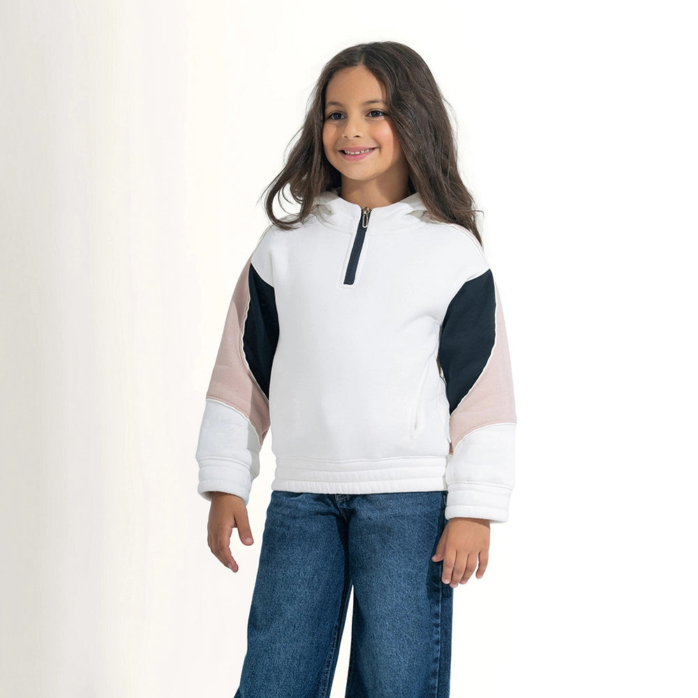 Color-Block Quarter-Zip Sweatshirt