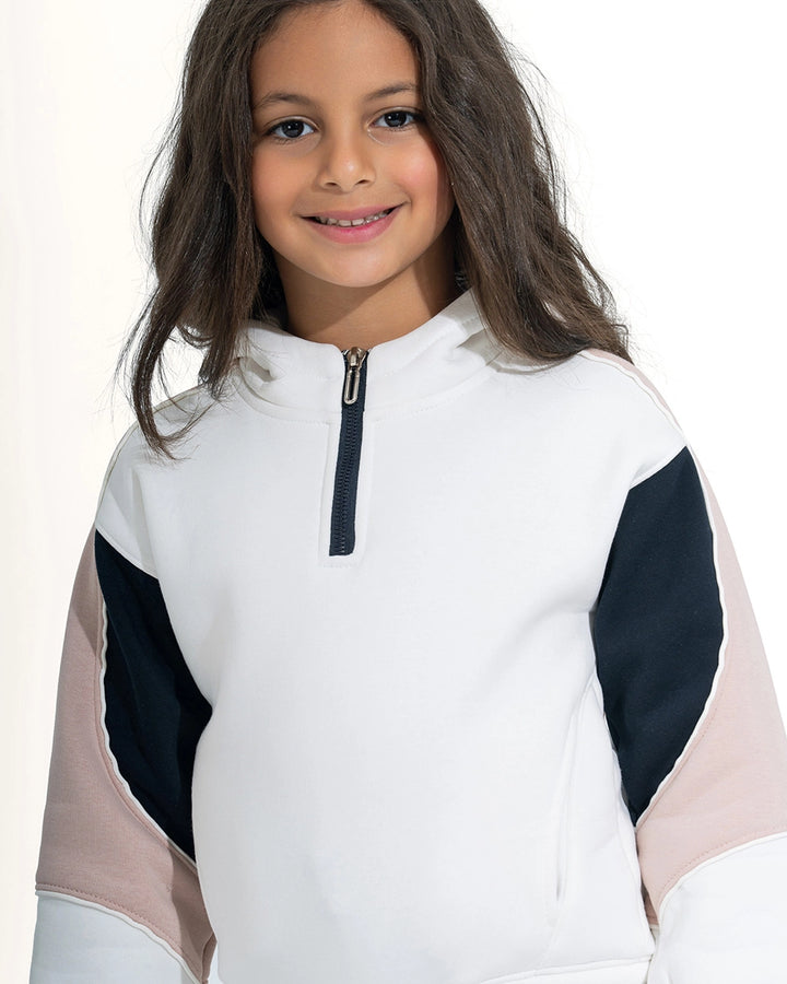 Color-Block Quarter-Zip Sweatshirt