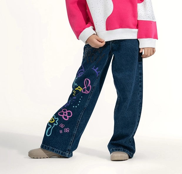 Loose Fit All-Over Print Jeans