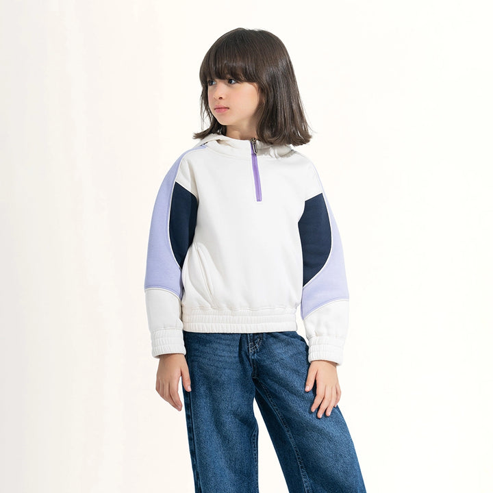 Color-Block Quarter-Zip Sweatshirt