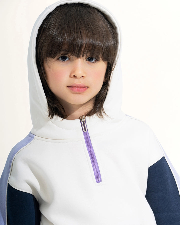 Color-Block Quarter-Zip Sweatshirt