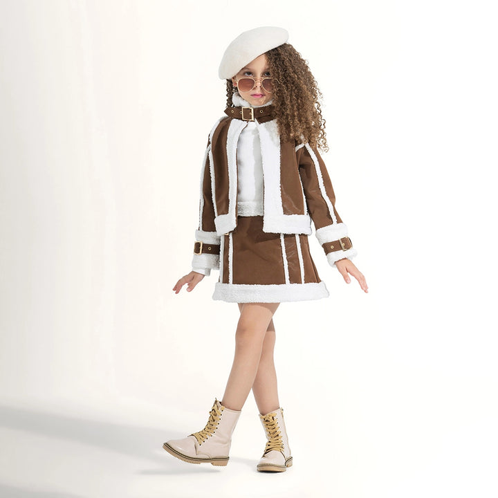 Edgy Faux-Shearling Set