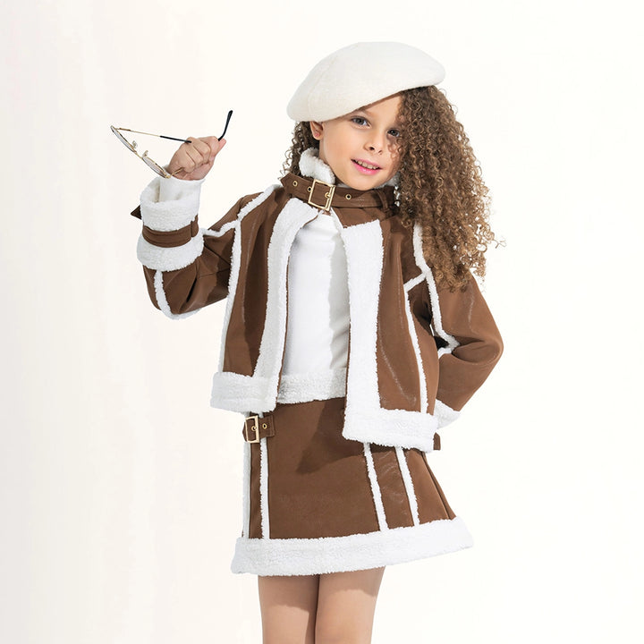 Edgy Faux-Shearling Set