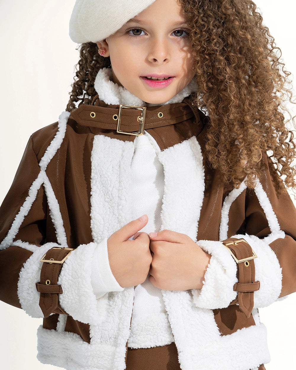 Edgy Faux-Shearling Set