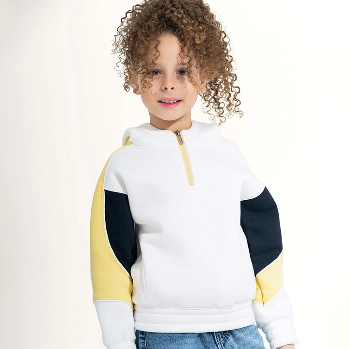 Color-Block Quarter-Zip Sweatshirt