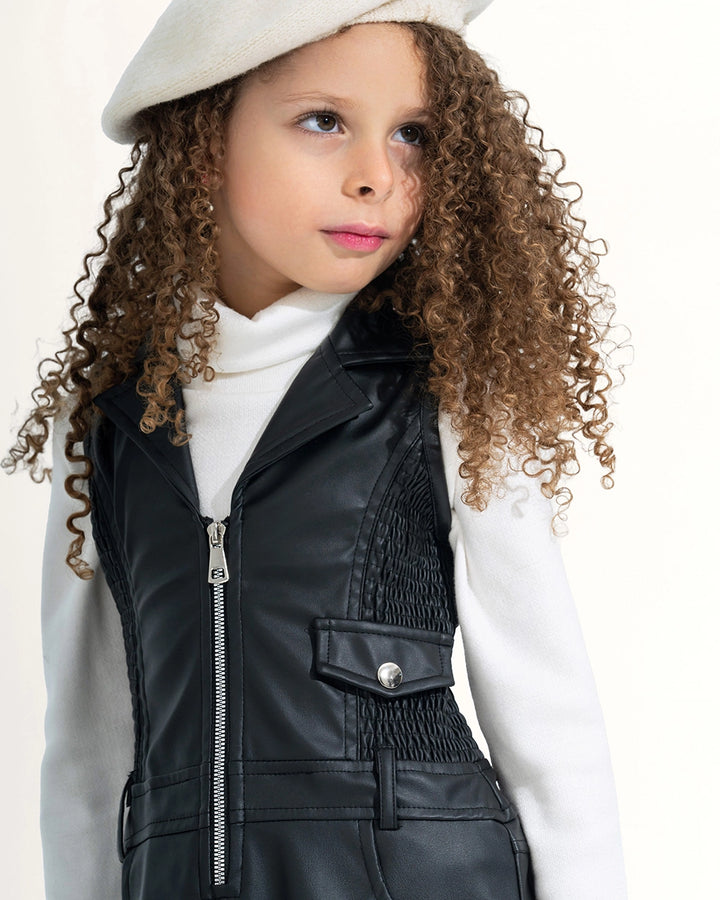 Faux Leather Jumper Dress