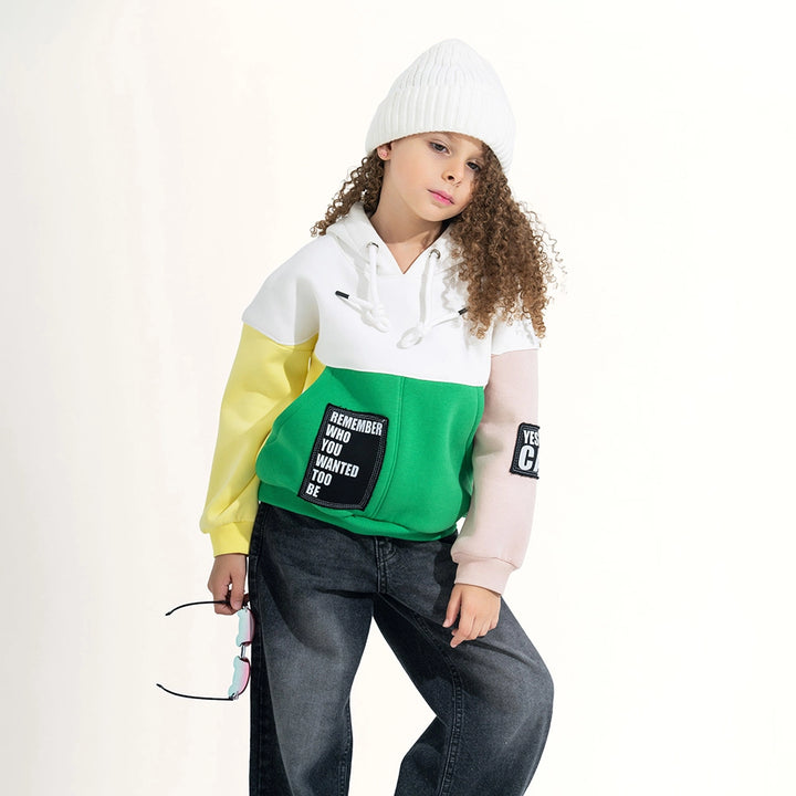 Motivational Color-Block Statement Hoodie