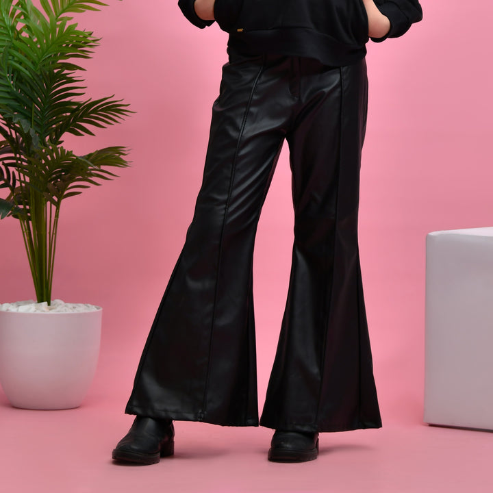 Wide-Leg Vegan Leather Pants