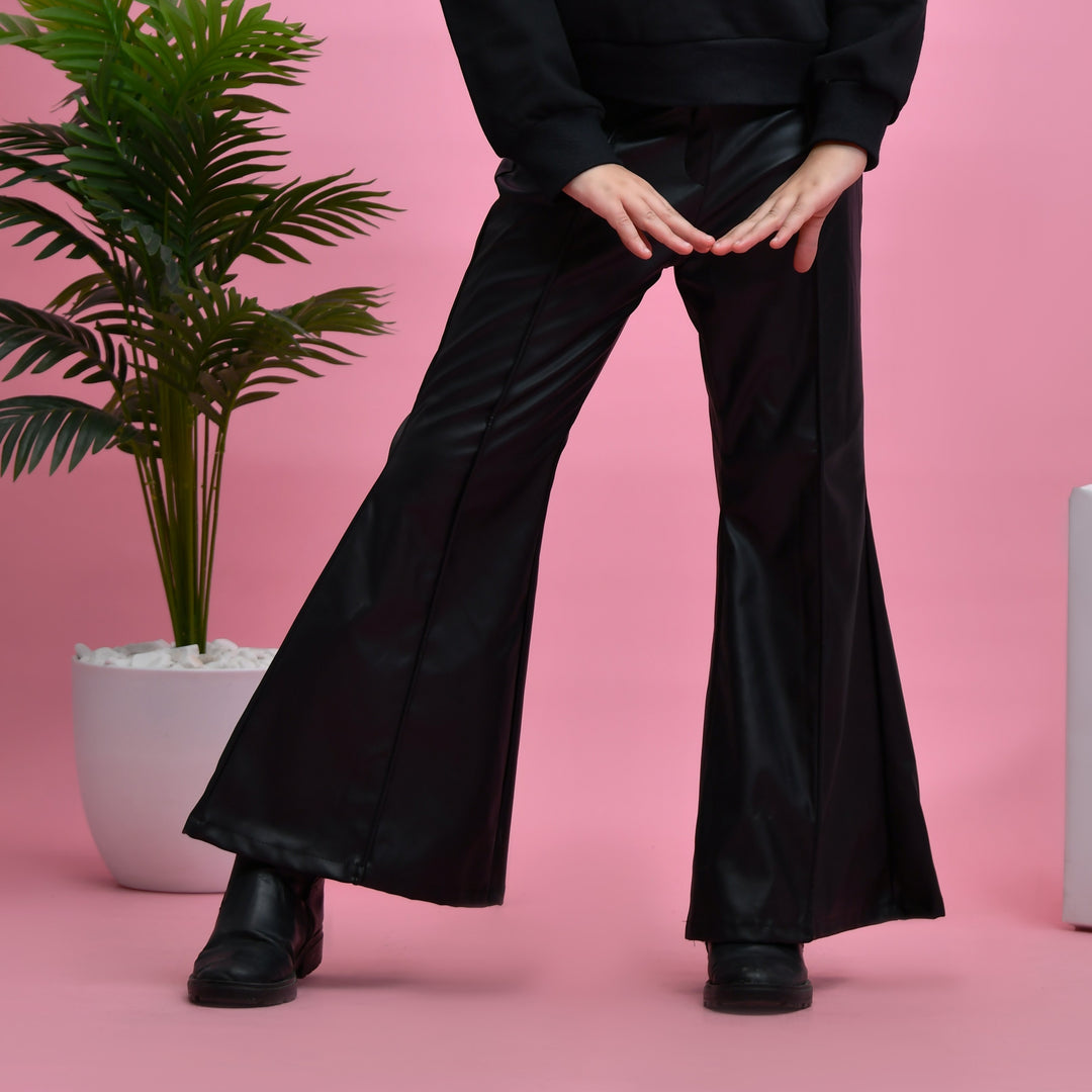 Wide-Leg Vegan Leather Pants