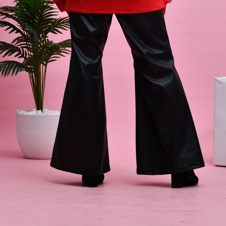 Wide-Leg Vegan Leather Pants