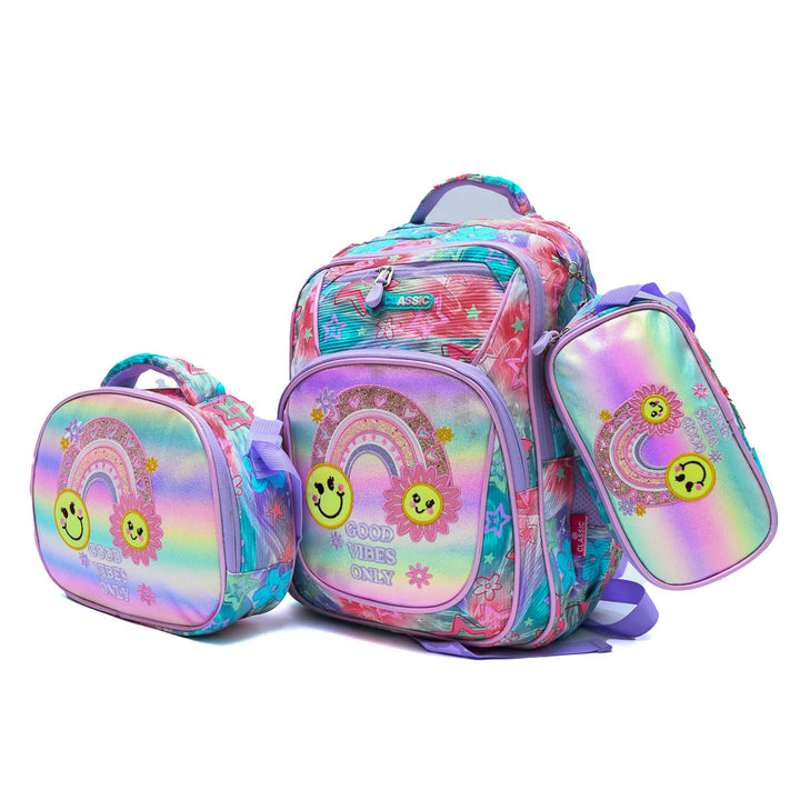 Set Good Vibes Only  3PCS Backpack