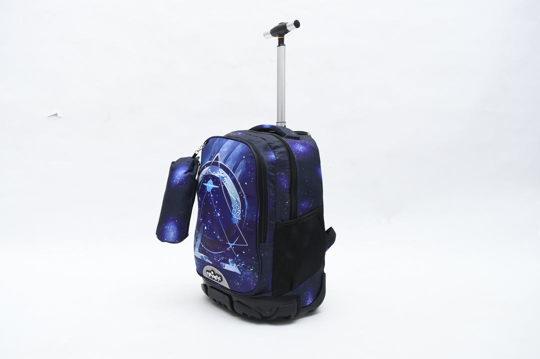 Space Geometry Trolley Bag With A Pencil Case