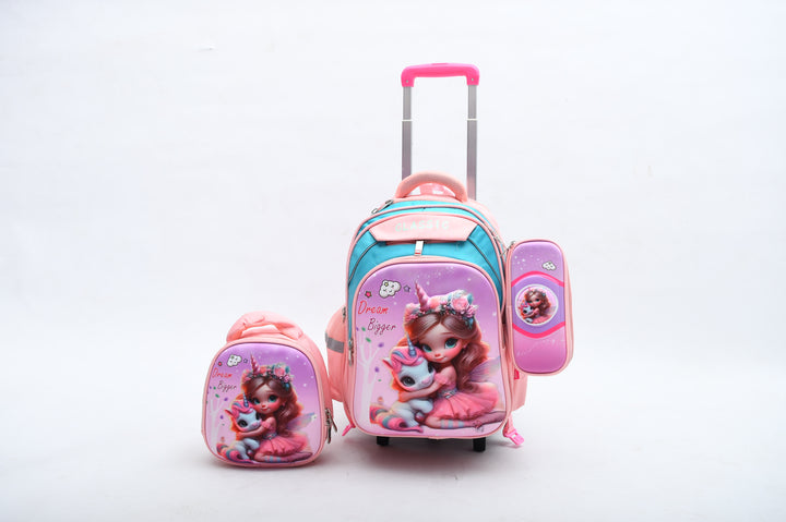 Cute Unicorn Trolley Bag 3PCS