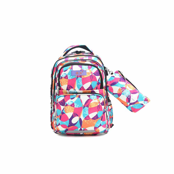 Color Clash Backpack With A Pencil Case