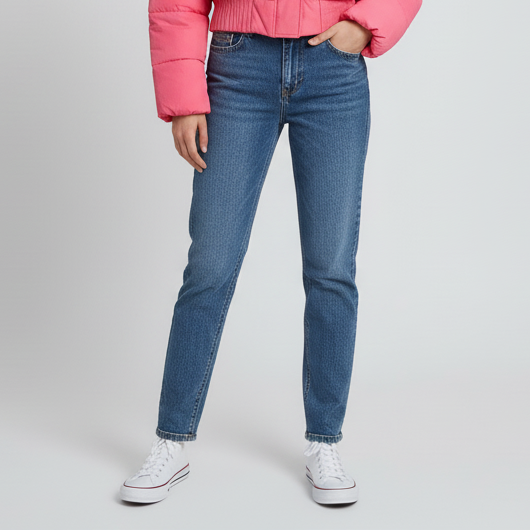 Vintage-Wash Mom Jeans