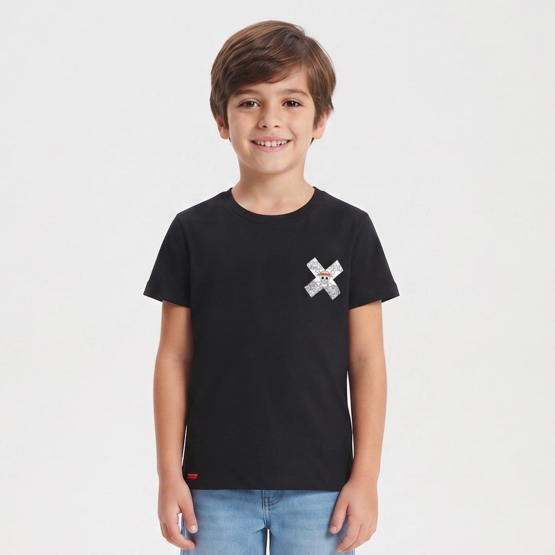Boys' One Piece Luffy Graphic T-Shirt - Dual Sided Design
