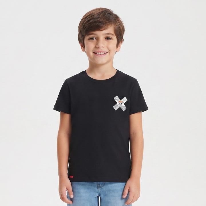 Boys' One Piece Luffy Graphic T-Shirt - Dual Sided Design