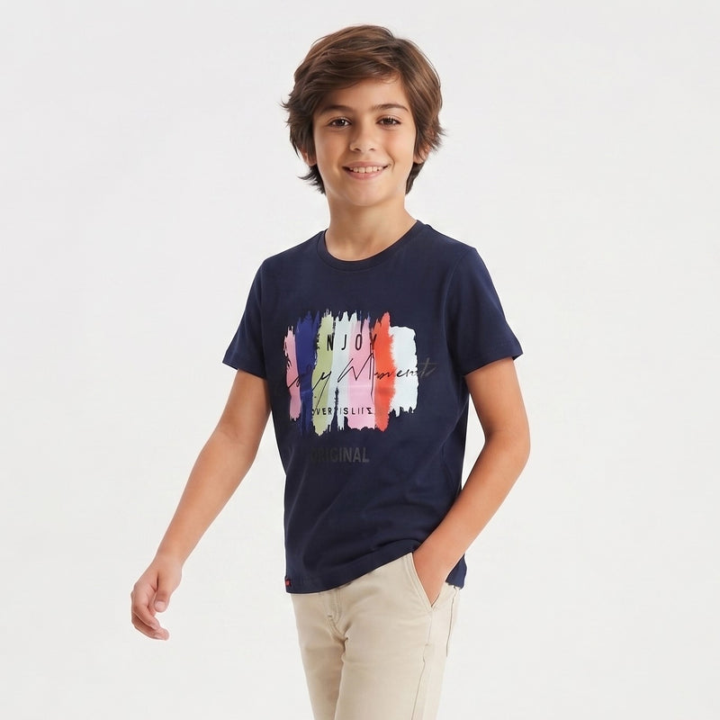 Vibrant "Enjoy" Colorful Stroke Tee
