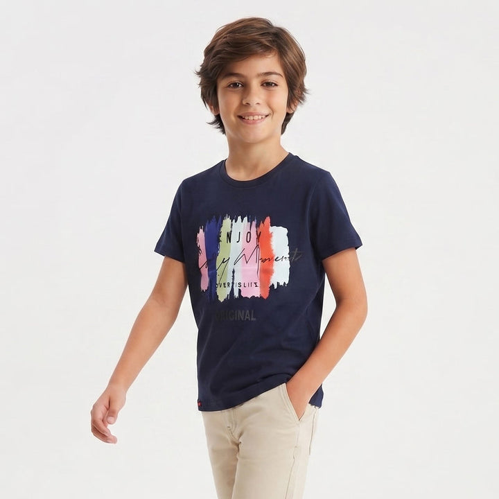Vibrant "Enjoy" Colorful Stroke Tee
