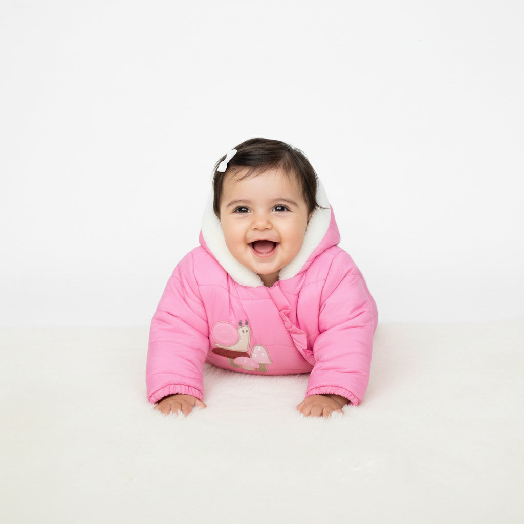 Snail & Mushroom Embroidered Snowsuit