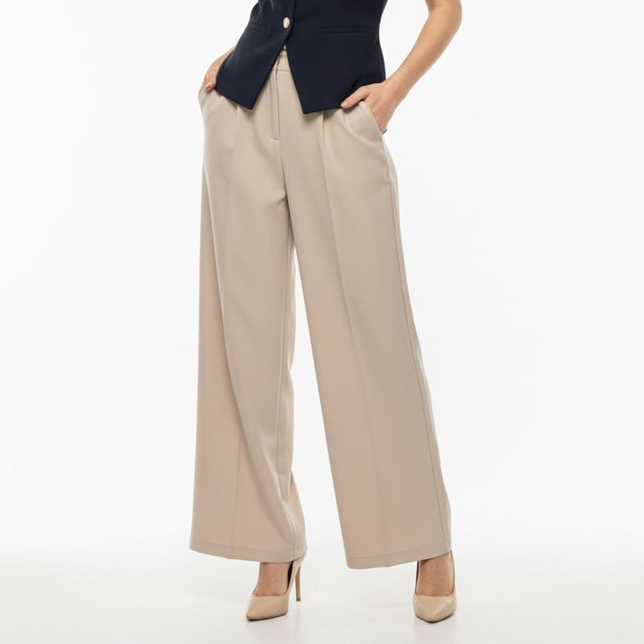 Pleated Wide-Leg Trousers
