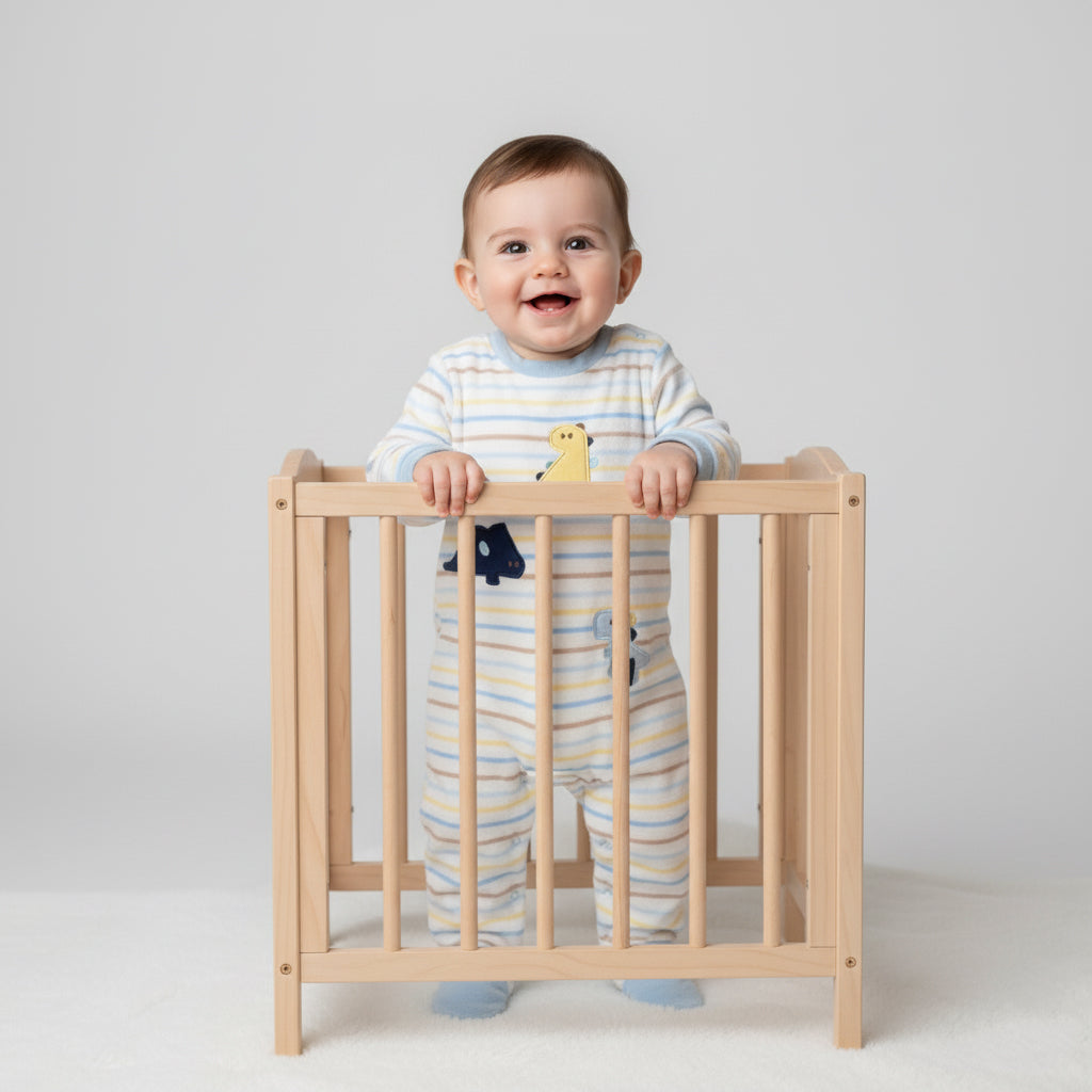 Striped Dino & Hippo Footed Sleeper