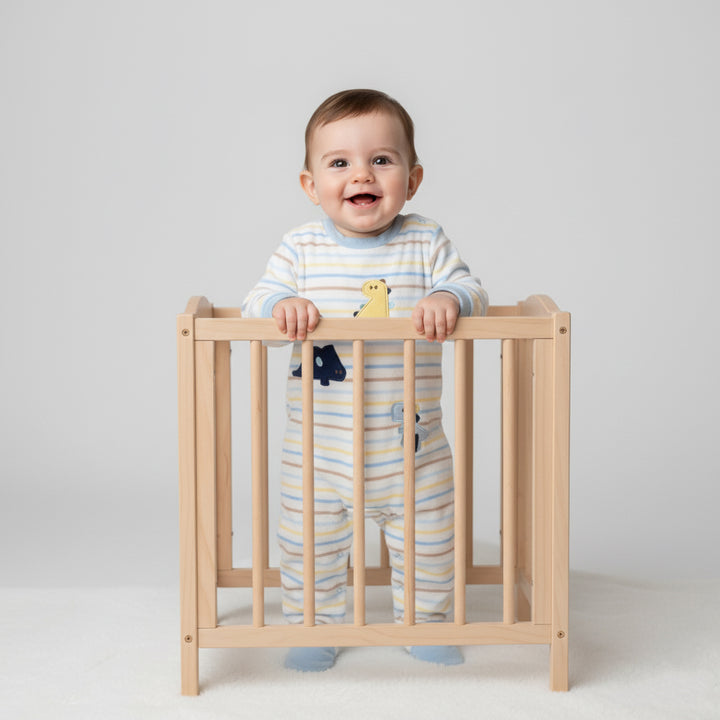 Striped Dino & Hippo Footed Sleeper