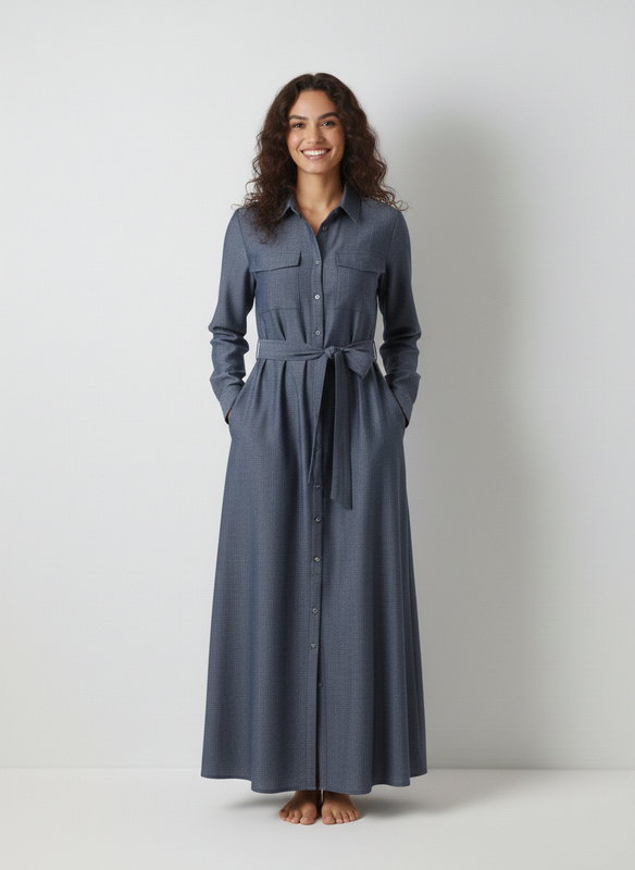 The Utility Luxe Maxi Shirt Dress