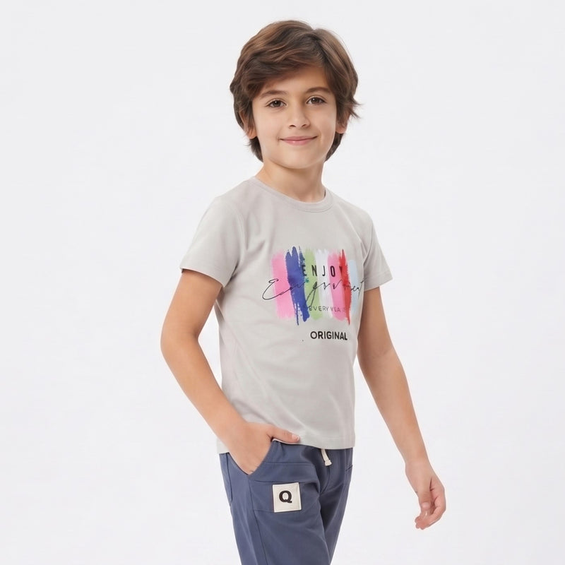 Vibrant "Enjoy" Colorful Stroke Tee