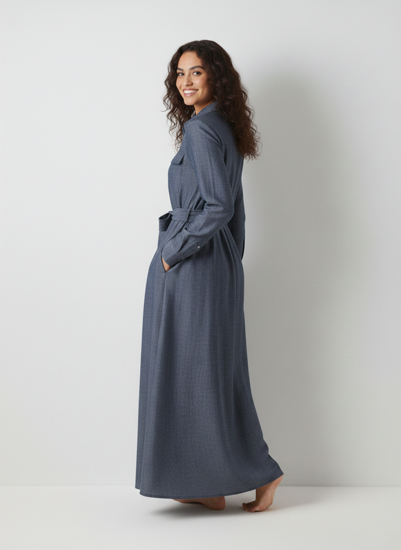 The Utility Luxe Maxi Shirt Dress