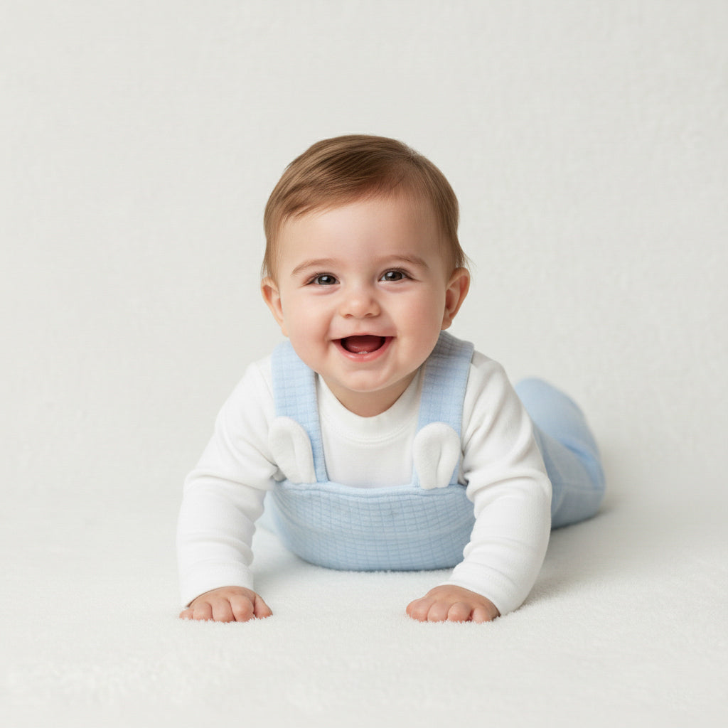 Textured Bunny Ears Footie Overall