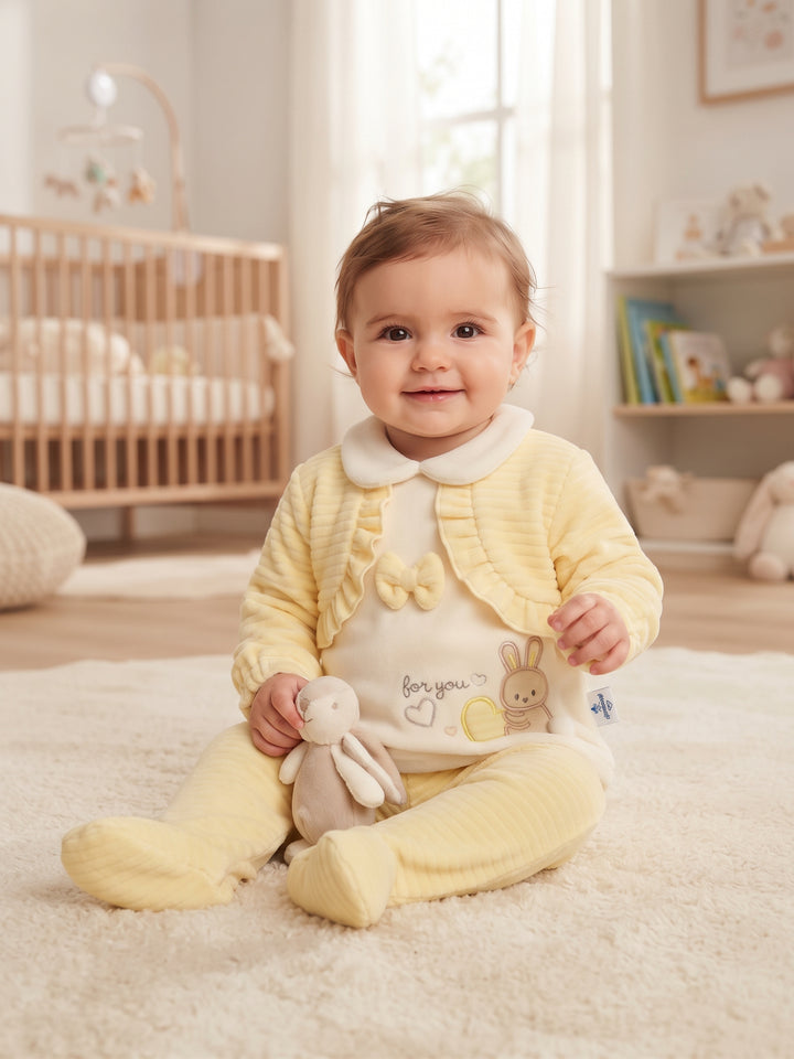 Sweet Kitten Layered Baby Sleepsuit