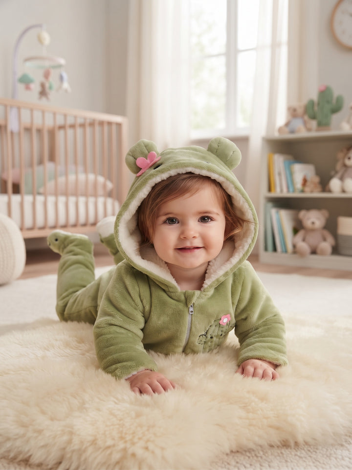 Cute Cactus Plush Hooded Baby Onesie