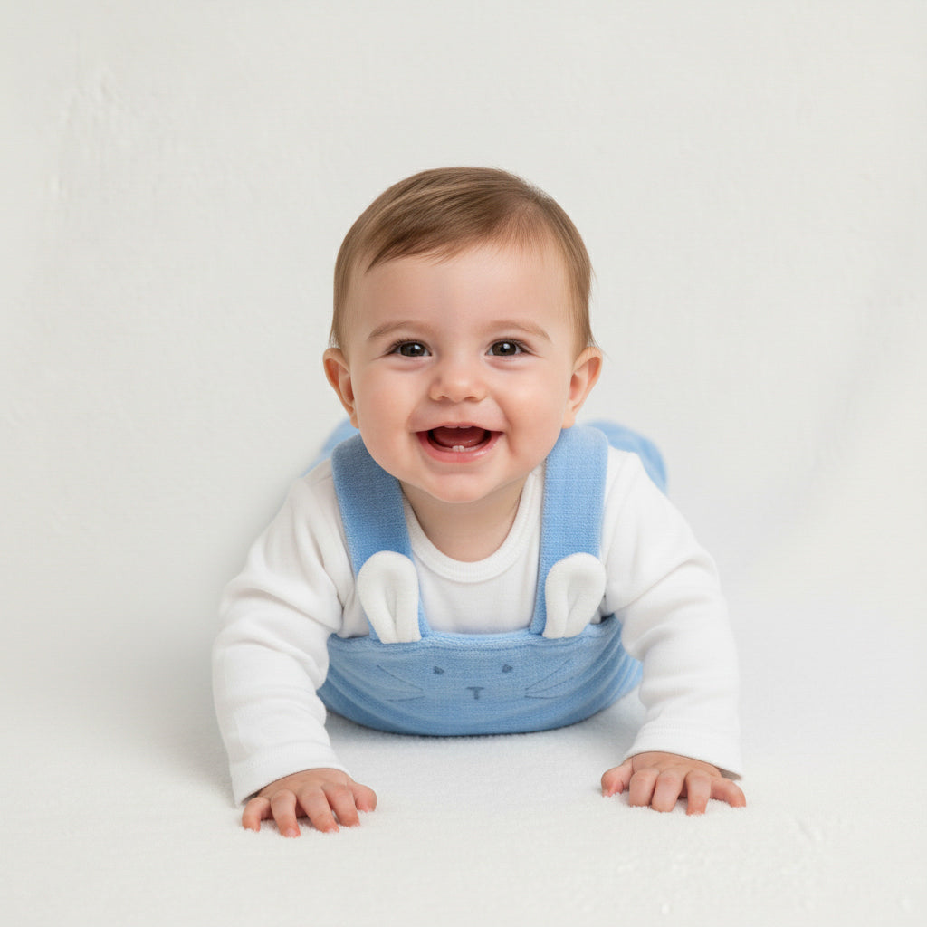 Textured cute Bunny Footie Overall