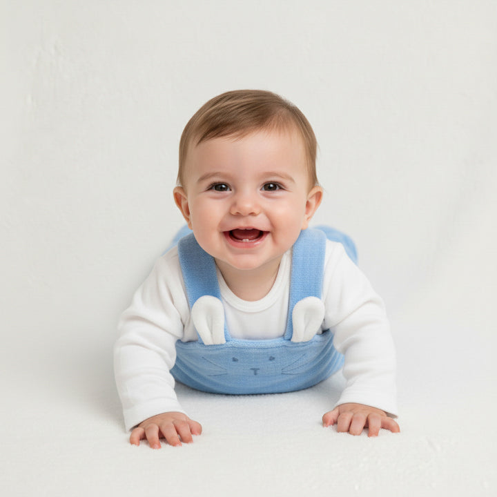 Textured cute Bunny Footie Overall