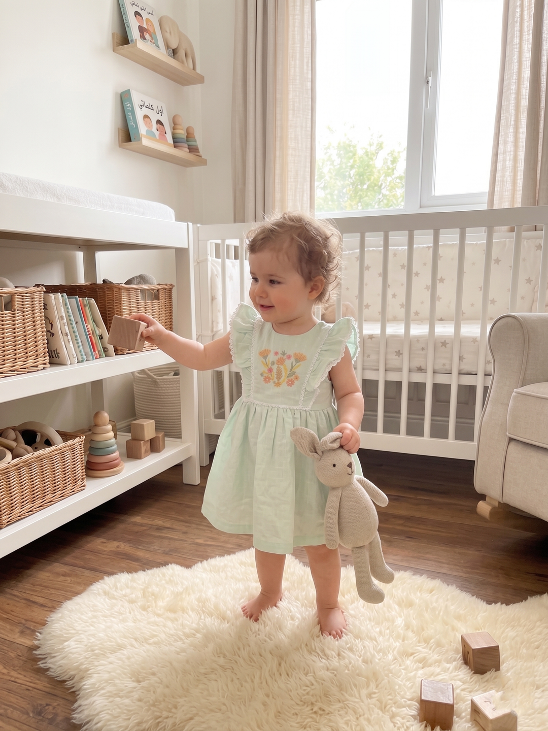 Product Name: Bella Floral Embroidered Pinafore Dress