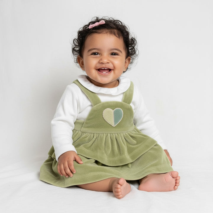 Sweet Heart Overalls Dress