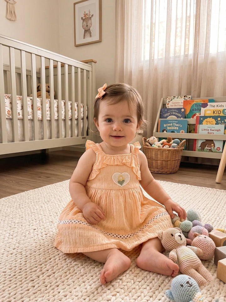 Graceful Bow & Lace Baby Dress