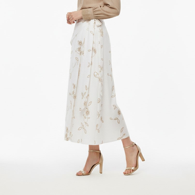 Golden Bloom Wrap Skirt