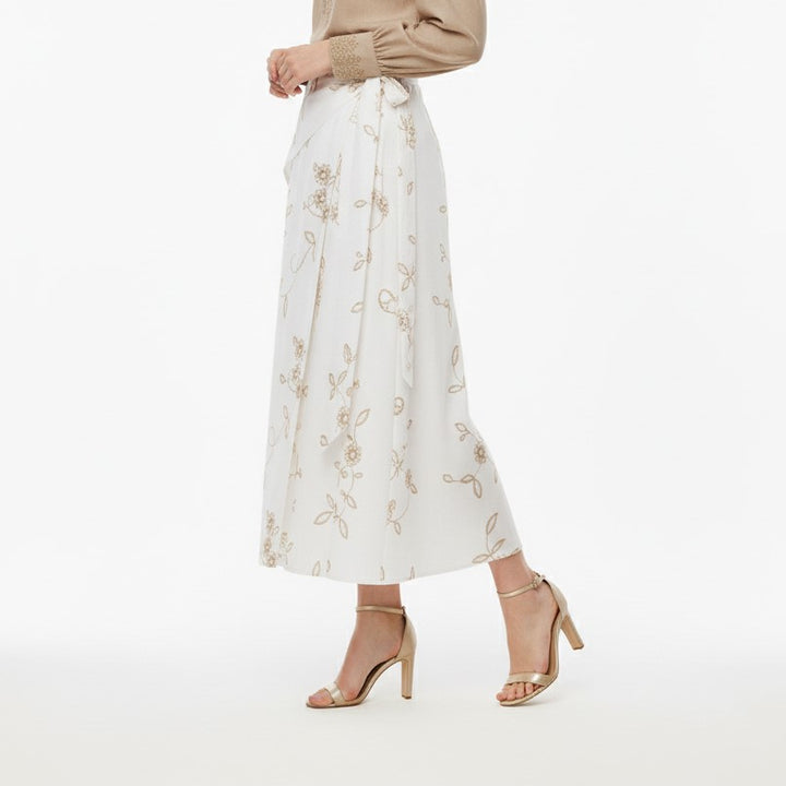 Golden Bloom Wrap Skirt