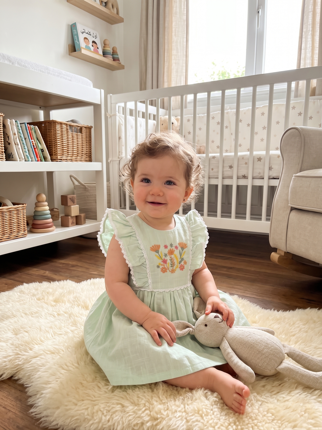 Product Name: Bella Floral Embroidered Pinafore Dress