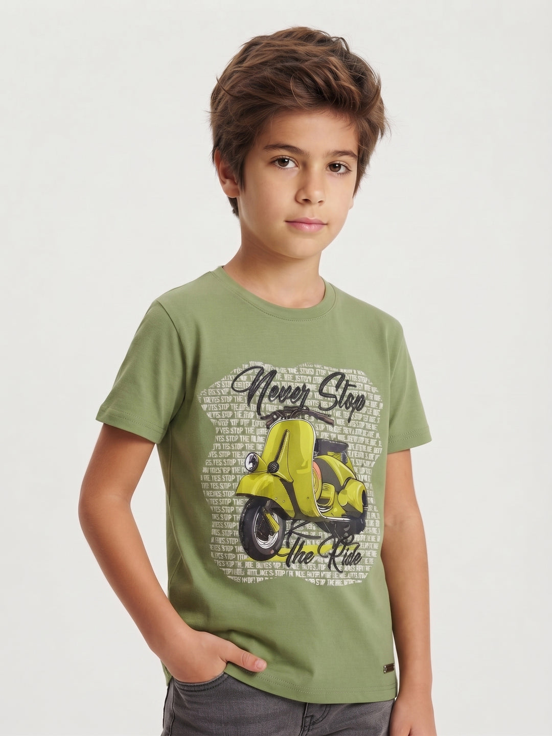 Boys' "Never Stop the Ride" Scooter Graphic T-Shirt