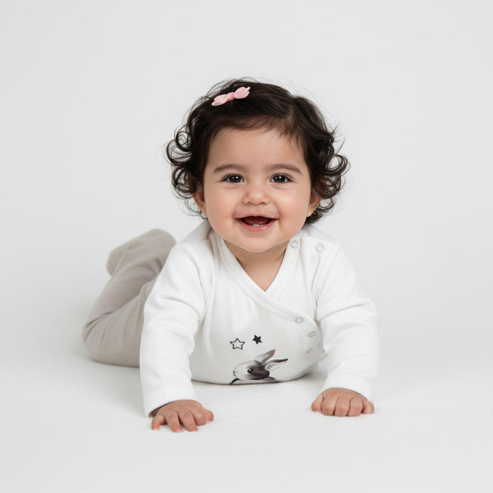 Rabbit  Wrap Top and Footed Pants Set