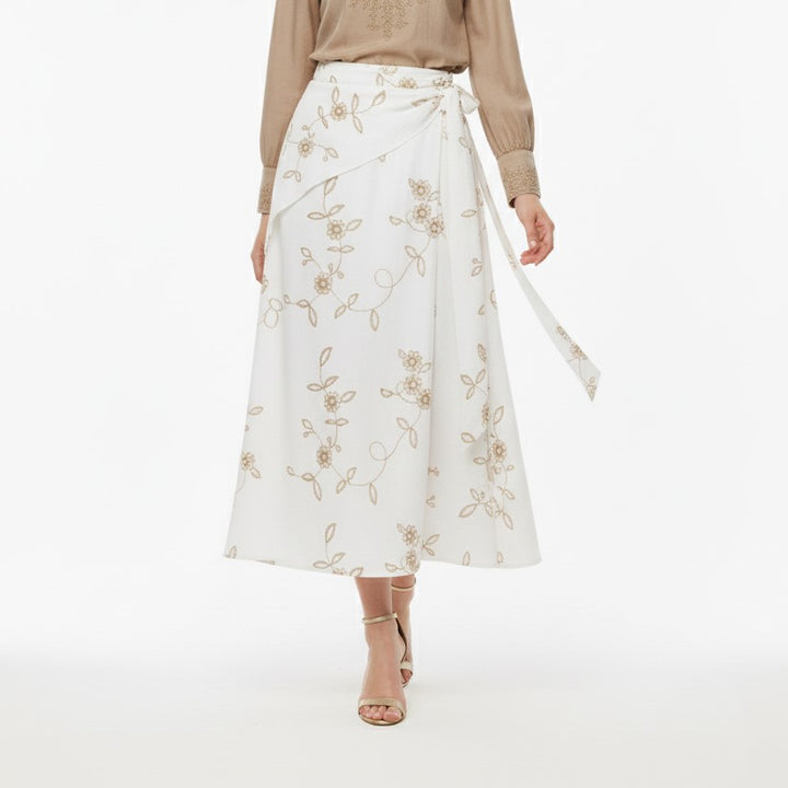 Golden Bloom Wrap Skirt